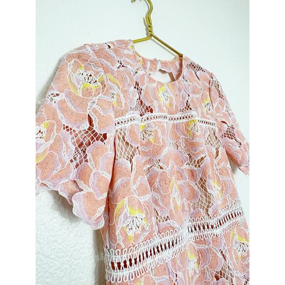 Saylor X Revolve Nikki Mini Dress Size Small Lace Crochet Cocktail Wedding - Picture 7 of 14